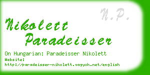 nikolett paradeisser business card